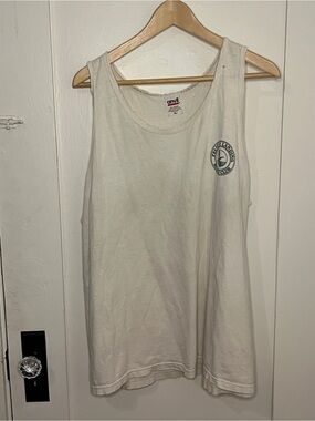 Vintage Anvil Cream Tank Top with Small Chest Emblem